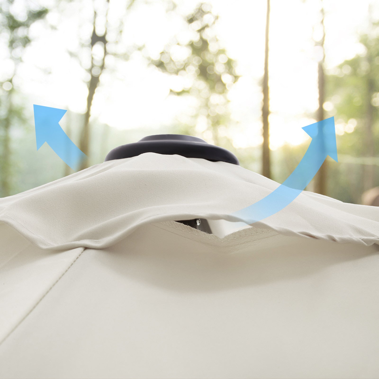 Cantilever Parasol – Fabric – Beige – 360° Rotation, Adjustable Tilt, UPF 50+ Protection