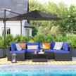 Cantilever Parasol – Fabric – Grey – 360° Rotation, Adjustable Tilt, UPF 50+ Protection