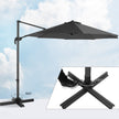 Cantilever Parasol – Fabric – Grey – 360° Rotation, Adjustable Tilt, UPF 50+ Protection