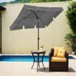 Patio Parasol – Fabric – Grey – Height Adjustable, Double-Sided with 30° Tilt and UPF 50+