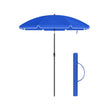 Beach Umbrella – Polyester – Blue – UV50+ Protection with Tilt Mechanism and Carry Bag