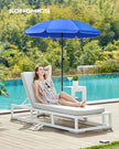 Beach Umbrella – Polyester – Blue – UV50+ Protection with Tilt Mechanism and Carry Bag