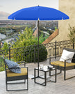 Beach Umbrella – Polyester – Blue – UV50+ Protection with Tilt Mechanism and Carry Bag