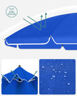Beach Umbrella – Polyester – Blue – UV50+ Protection with Tilt Mechanism and Carry Bag