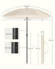 Beach Umbrella – Polyester – Blue – UPF 50+, Tilt Mechanism, Includes Carry Bag