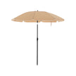 Beach Umbrella – Polyester – Taupe – UPF 50+, Portable with Air Vent and Tilt Mechanism