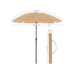 Beach Umbrella – Polyester – Taupe – UPF 50+, Portable with Air Vent and Tilt Mechanism