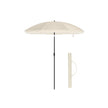 Beach Umbrella – Polyester – Taupe – UPF 50+, Portable with Tilt Mechanism