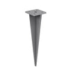 Metal Post Anchor – Steel – Grey – Drive-in Ground Anchor 46 x 11.5 x 11.5 cm
