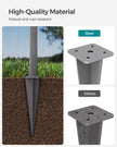 Metal Post Anchor – Steel – Grey – Drive-in Ground Anchor 46 x 11.5 x 11.5 cm
