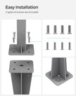 Metal Post Anchor – Steel – Grey – Drive-in Ground Anchor 46 x 11.5 x 11.5 cm
