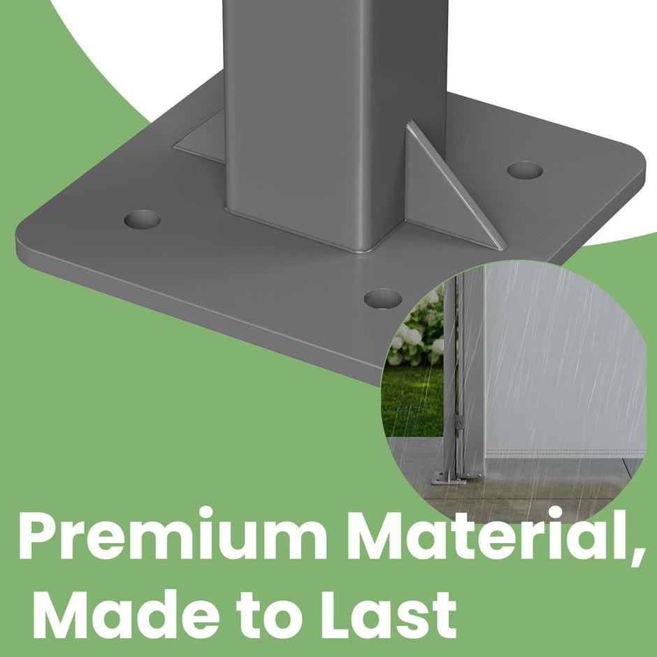 Support Post – Aluminum – Grey – Wall-Mounting-Free Design