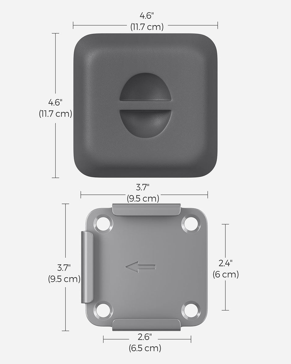 Metal Base Plate – Steel – Silver – Suitable for Awning Support Posts with Plastic Cap