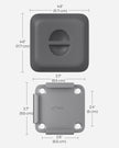 Metal Base Plate – Steel – Silver – Suitable for Awning Support Posts with Plastic Cap