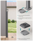 Metal Base Plate – Steel – Silver – Suitable for Awning Support Posts with Plastic Cap