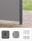 Metal Base Plate – Steel – Silver – Suitable for Awning Support Posts with Plastic Cap