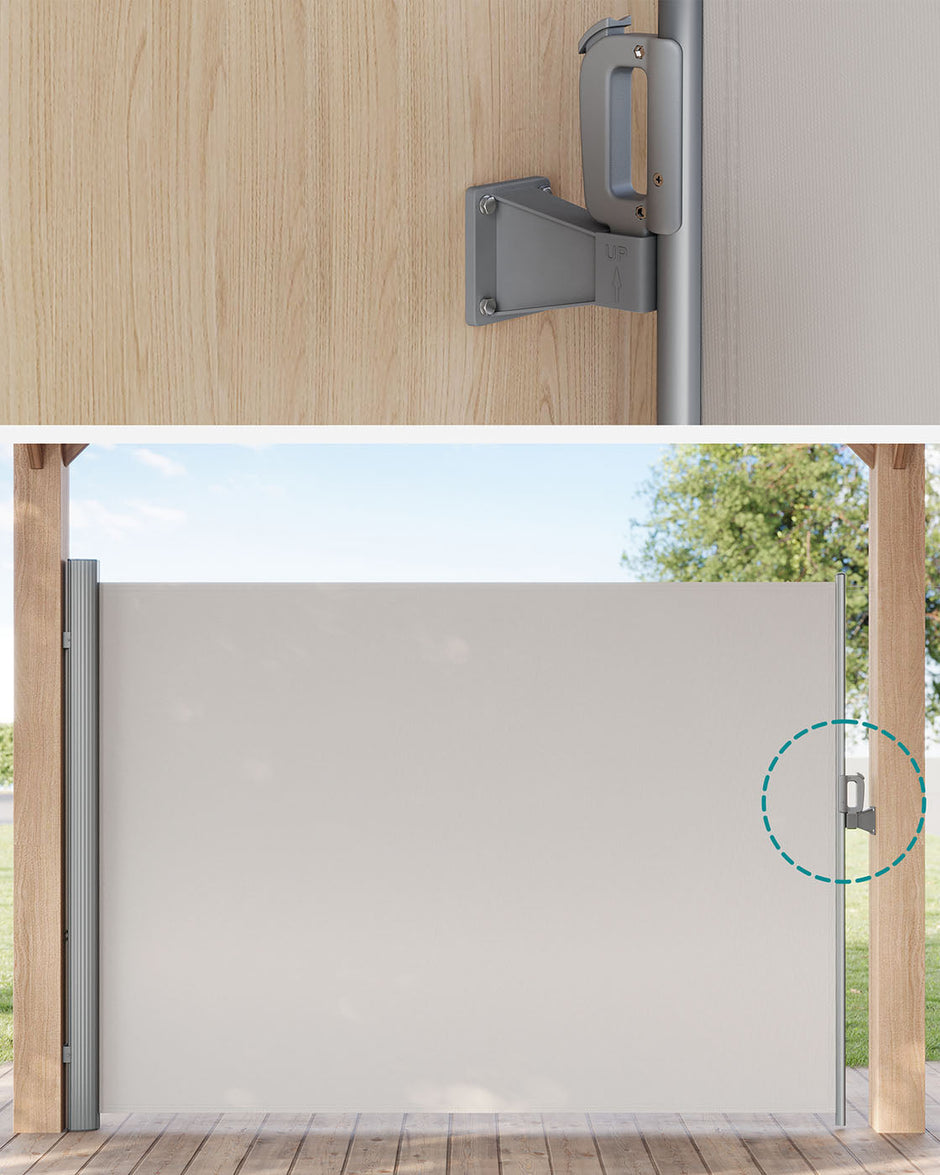 Side Awning Wall Bracket – Metal – White – Compatible with Retractable Blinds