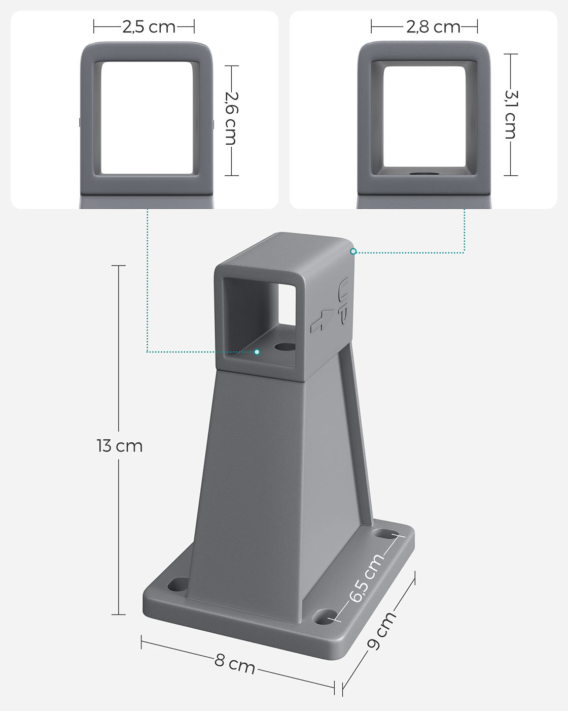Side Awning Wall Bracket – Metal – White – Compatible with Retractable Blinds