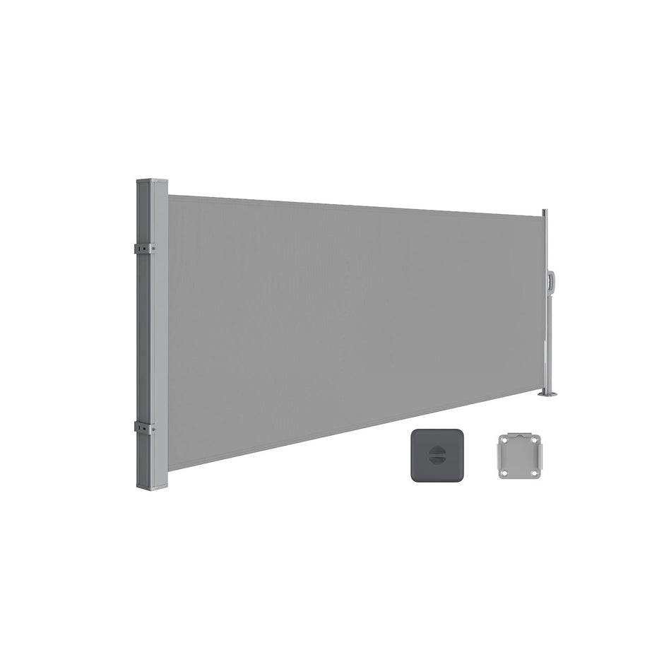 Extendable Side Awning – Steel – Opaque – Privacy Screen and Sun Protection 140 x 300 cm