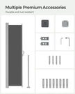 Extendable Side Shade – Opaque Fabric – Grey – Privacy Screen and Sun Protection for Outdoor Use