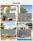 Extendable Side Awning – Steel – Opaque – Privacy Screen and Sun Protection 140 x 300 cm