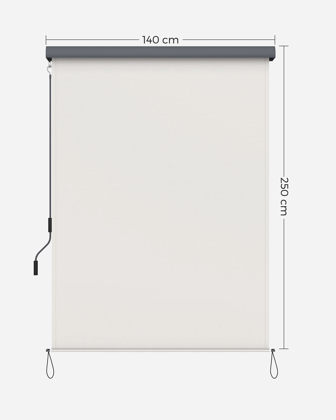 Vertical Awning – Fabric – Grey – Sun Protection and Privacy Screen