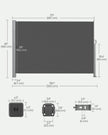 Side Awning – Fabric – Smoky Grey – Privacy Screen for Balcony and Terrace