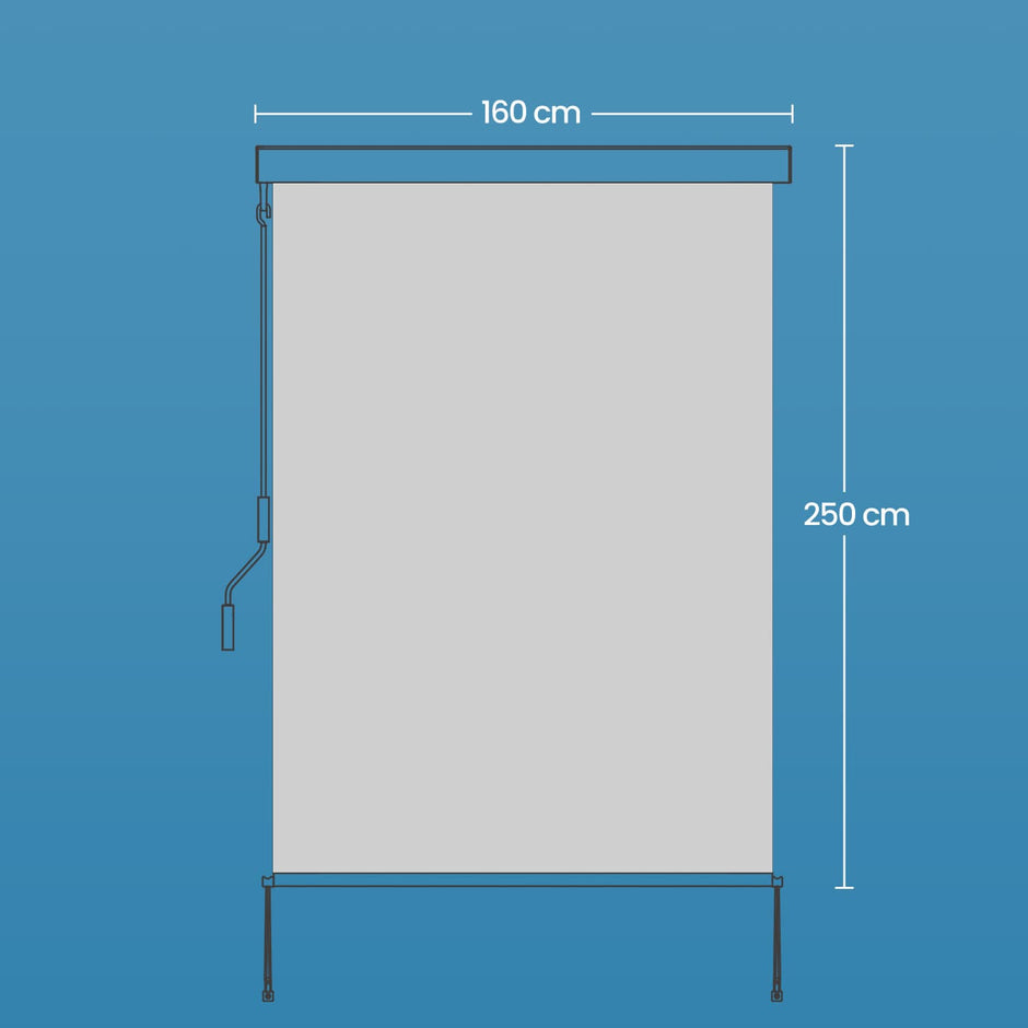 Extendable Side Awning – Steel – Beige – UPF 50+ Sun Protection for Garden Patio