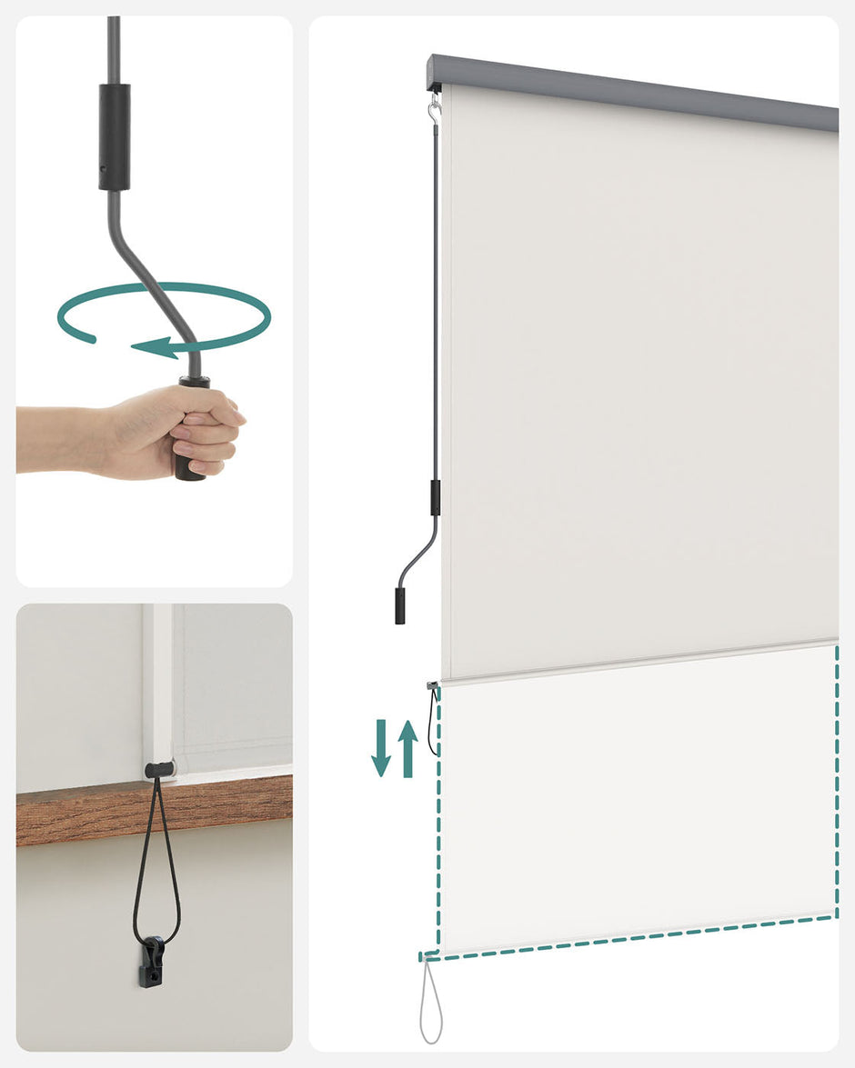 Vertical Awning – Waterproof Fabric – Beige – Outdoor Wind and Sun Protection