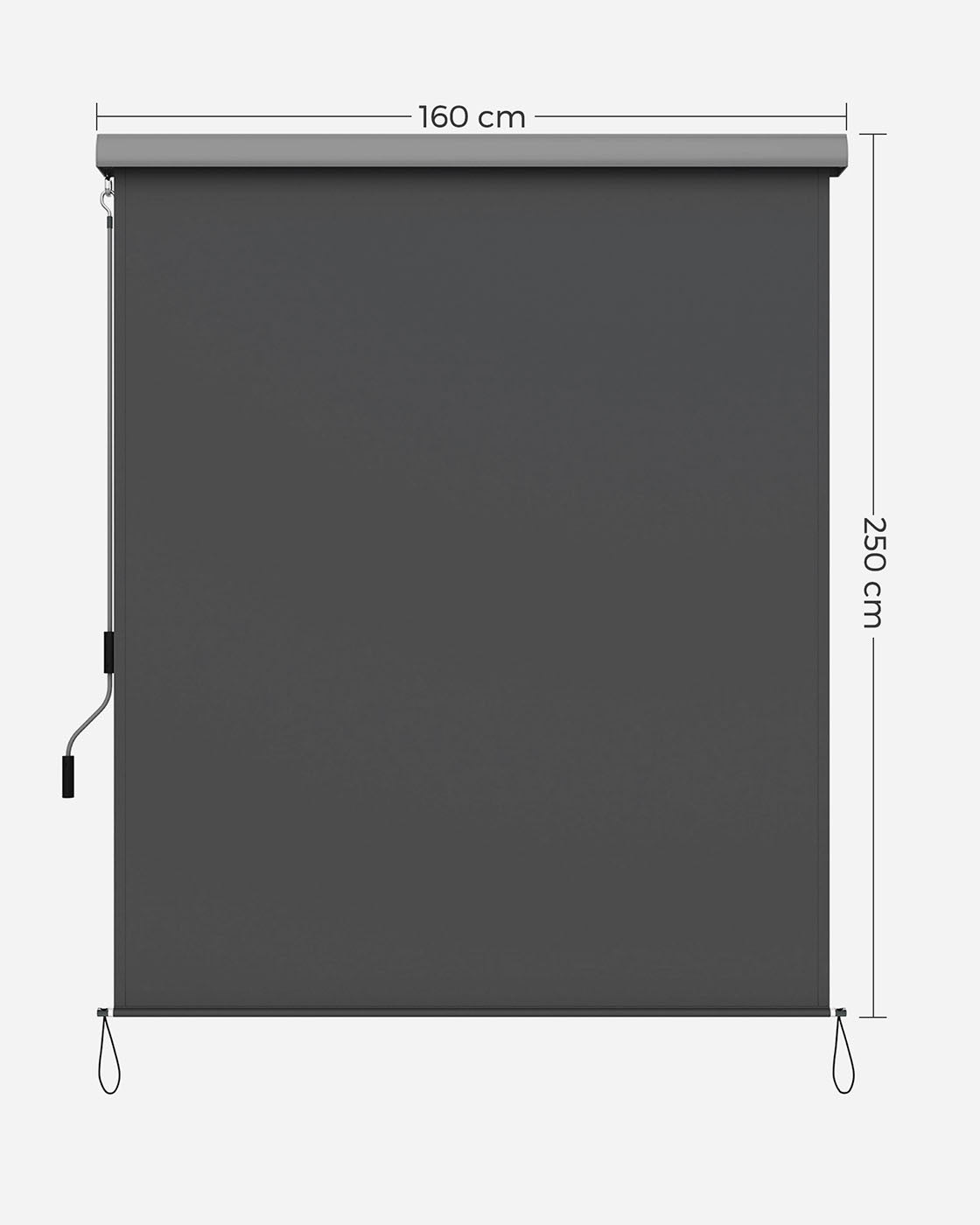 Vertical Awning – Waterproof Fabric – Smoky Grey – Outdoor Wind and Sun Protection, Privacy Screen