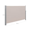 Retractable Side Awning Screen – Fabric – Beige – UV Protection for Patio & Terrace