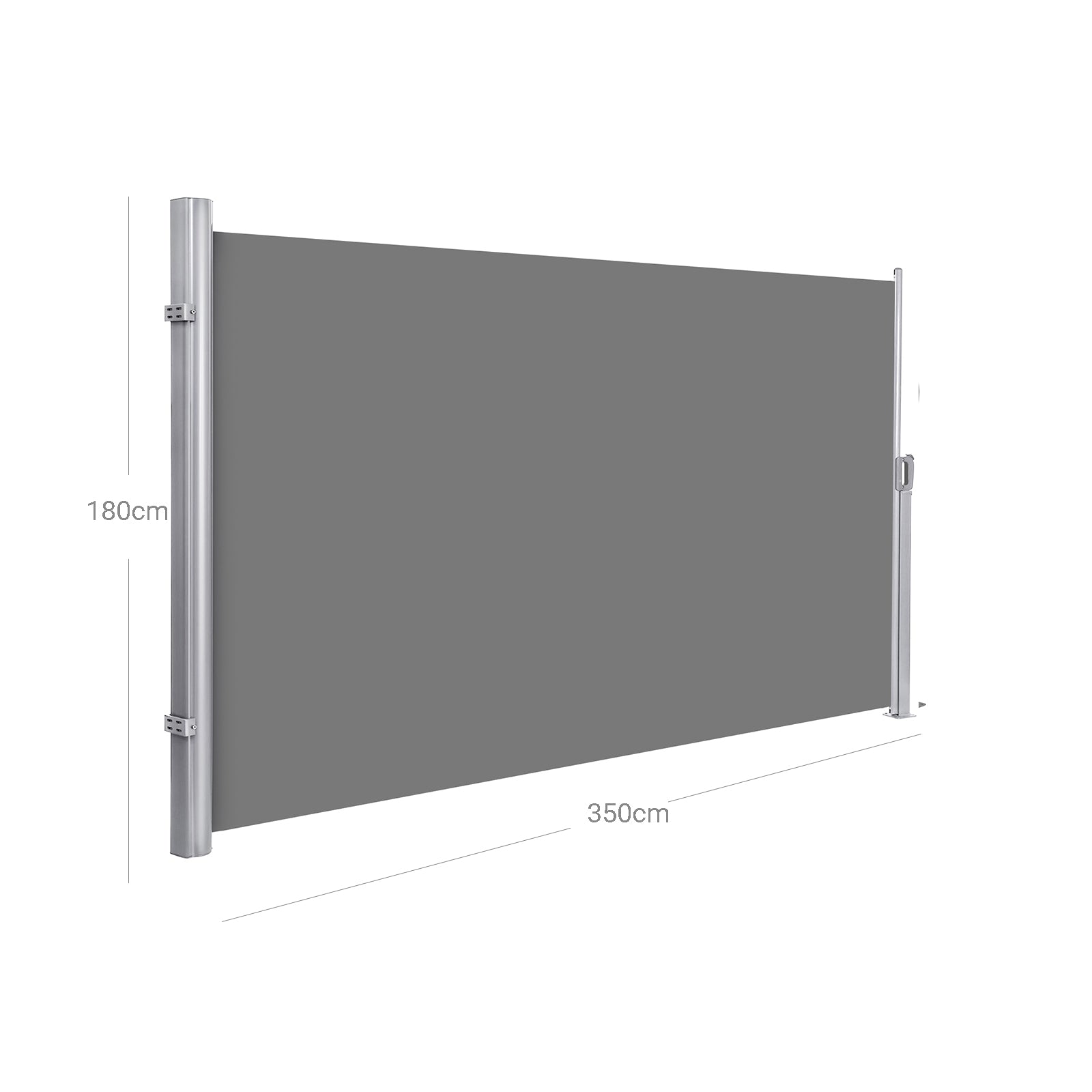 Side Awning – Aluminium – Smoke Grey – Privacy Screen and Sun Shade for Balcony and Terrace