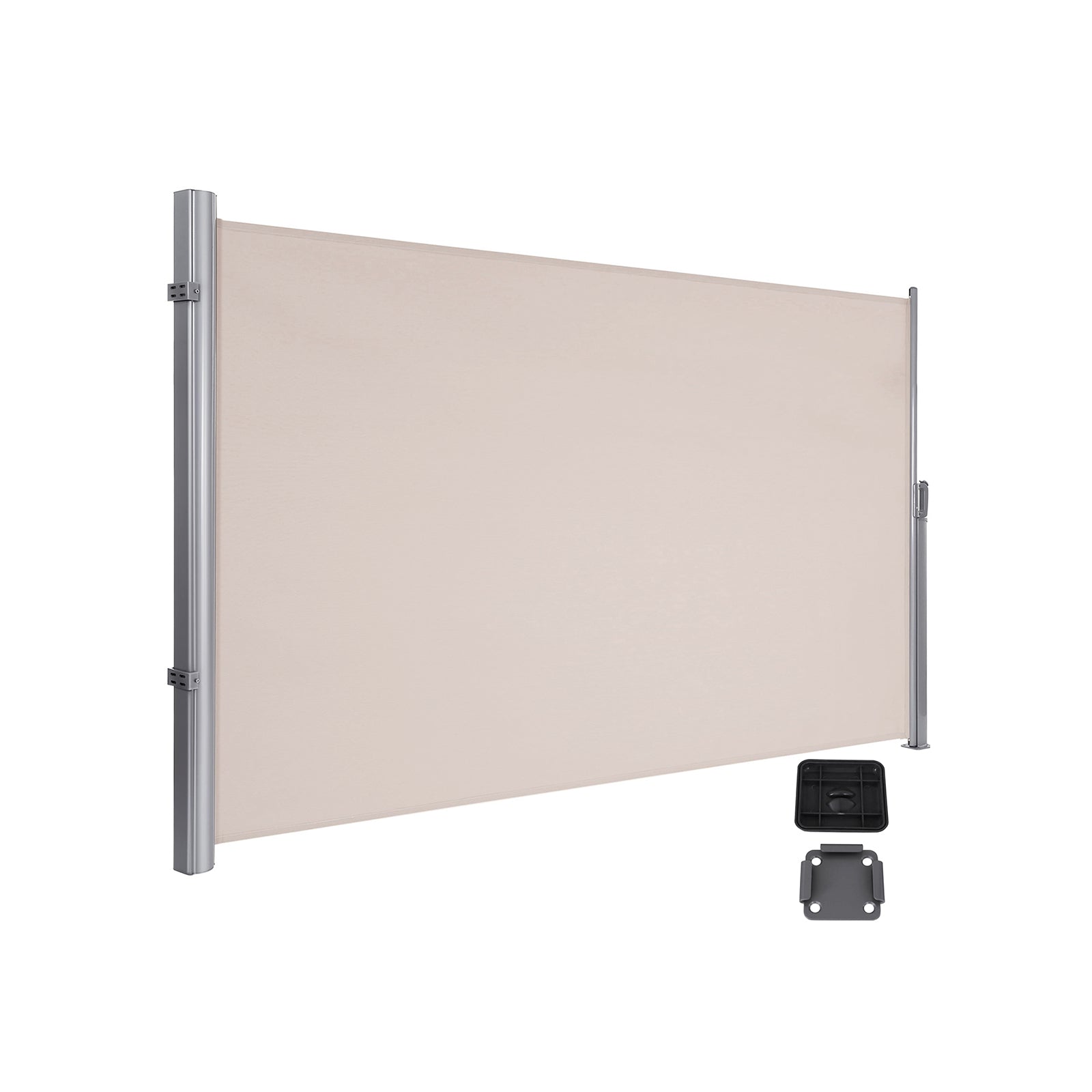 Side Awning Privacy Screen – Aluminium – Smoke Grey – 180 x 350 cm