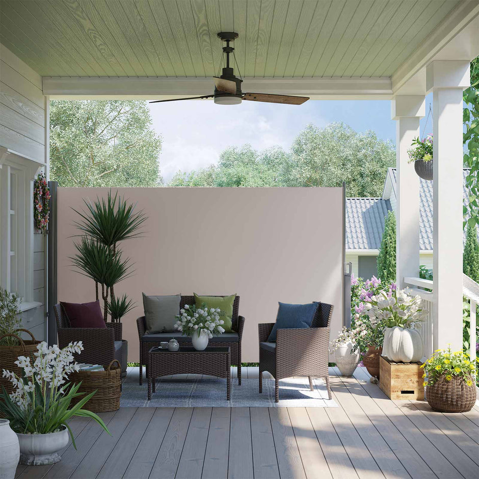Side Awning Privacy Screen – Aluminium – Smoke Grey – 180 x 350 cm