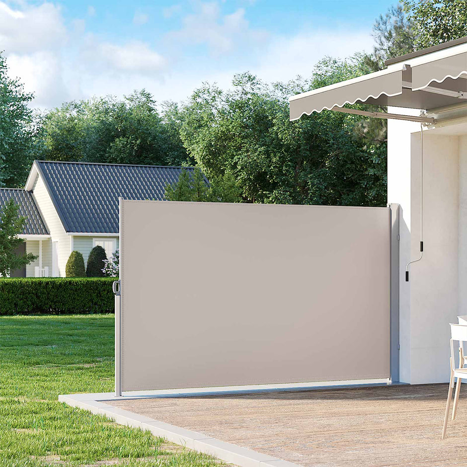 Privacy Protection Screen – Fabric – Smoky Grey – 200 x 300 cm, Sun Shade and Side Blind for Patio & Terrace