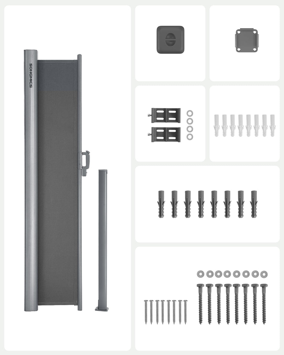 Extendable Side Shade – Aluminium Alloy – Opaque – Privacy Screen and Sun Protection for Outdoor Use