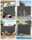 Extendable Side Shade – Aluminium Alloy – Opaque – Privacy Screen and Sun Protection for Outdoor Use