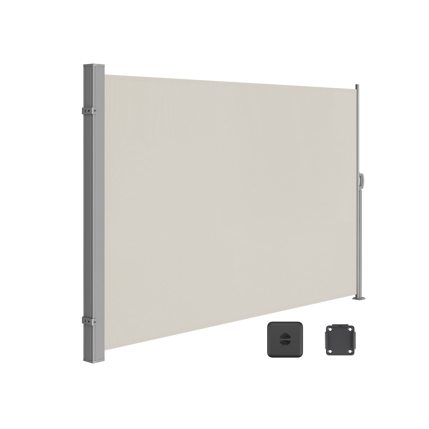 Side Awning – Fabric – Beige – Privacy Protection and Sun Shade for Balcony and Terrace