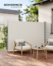 Extendable Side Awning – Fabric – Beige – Privacy Protection and Sun Shade 200 x 350 cm