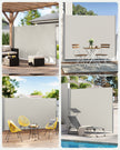Extendable Side Awning – Fabric – Beige – Privacy Protection and Sun Shade 200 x 350 cm