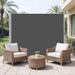 Side Awning – Fabric – Smoky Grey – Privacy Protection and Sun Shade for Balcony and Terrace