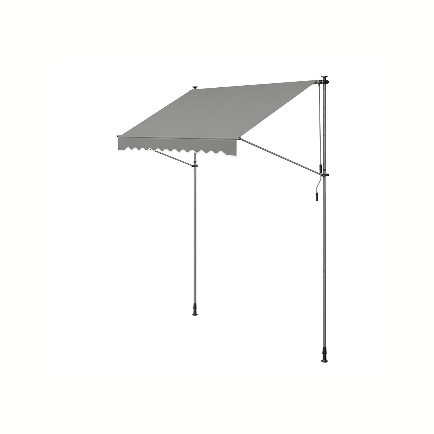 Manual Retractable Awning – Fabric – Dove Grey – Height-Adjustable with Crank
