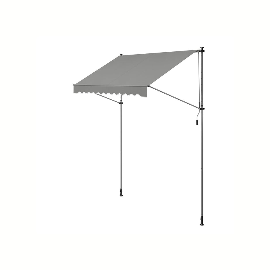 Manual Retractable Awning – Fabric – Dove Grey – Height-Adjustable with Crank