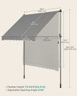 Manual Retractable Awning – Fabric – Dove Grey – Height-Adjustable with Crank