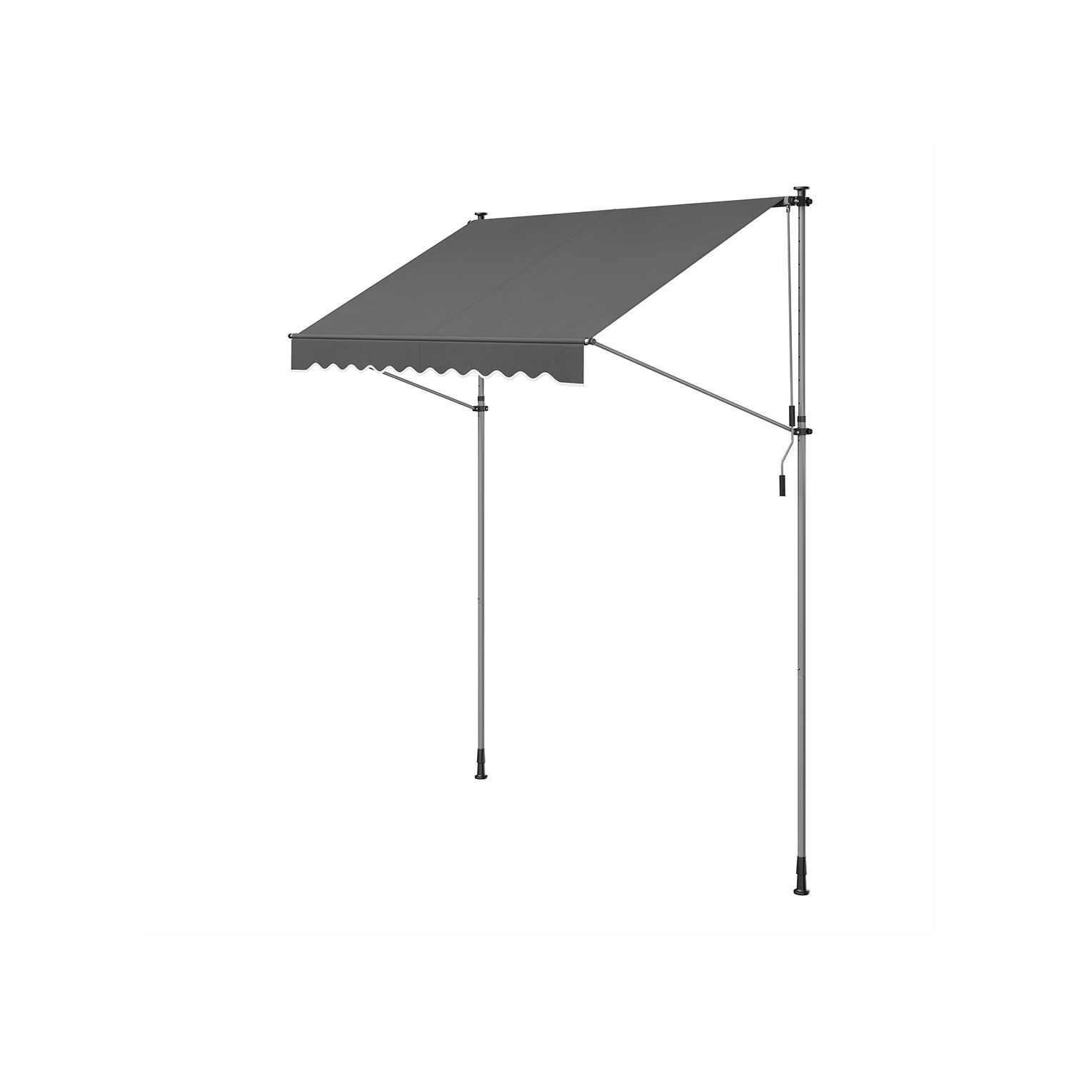 Manual Retractable Awning – Fabric – Anthracite Grey – Height-Adjustable with Crank