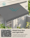 Manual Retractable Awning – Fabric – Anthracite Grey – Height-Adjustable with Crank