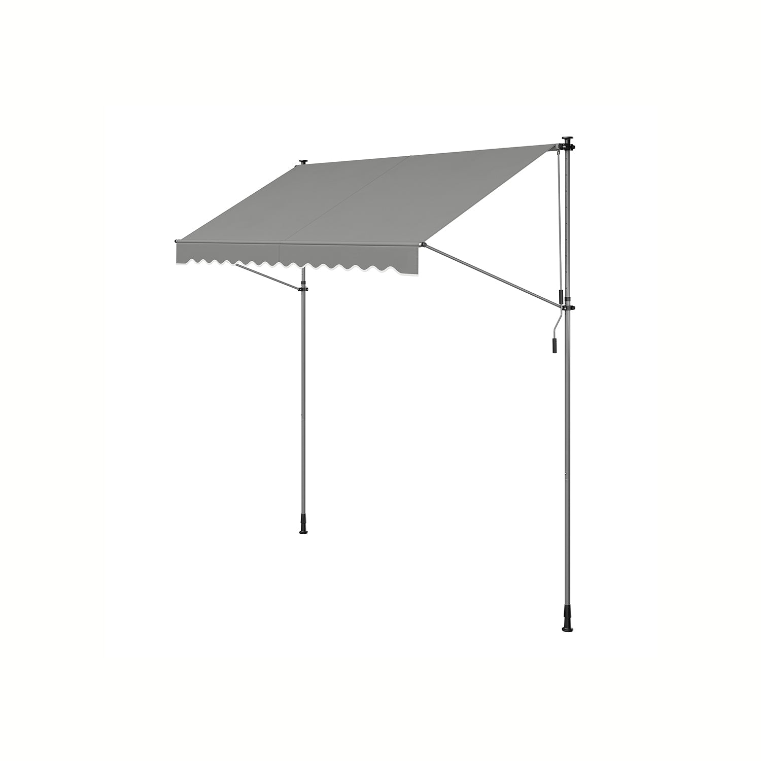 Manual Retractable Awning – Fabric – Dove Grey – Height-Adjustable with Crank