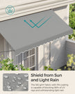 Manual Retractable Awning – Fabric – Dove Grey – Height-Adjustable with Crank