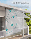 Manual Retractable Awning – Fabric – Dove Grey – Height-Adjustable with Crank
