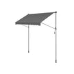 Height-Adjustable Awning – Fabric – Anthracite Grey – Manual Retractable Sunshade for Balcony, Garden, Patio